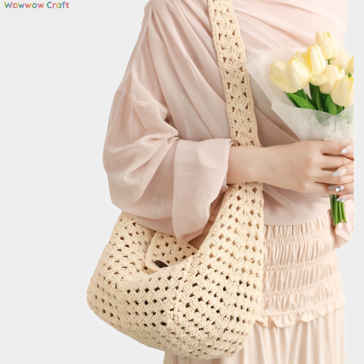 Holiday Style Off-White Blue Brown Crochet Tote Bag - Crochet Shoulder Bag,handmade crochet bags, custom amigurumi dolls, woven tote bags, eco-friendly gifts, unique crochet toys, organic yarn crafts, personalized crochet, handmade plushies, boho crochet accessories, sustainable handmade gifts